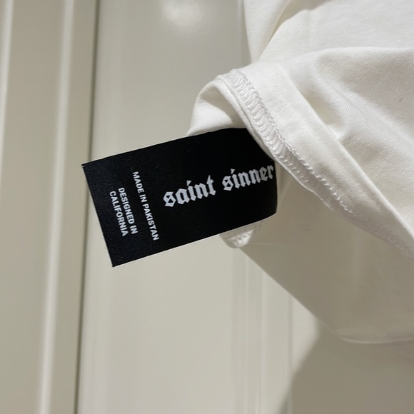 White embroidered SINNER T-shirt - Picture 7 of 7